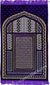 Purple Prayer Rug with Mosaic Design Mihrab
