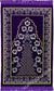 Purple Prayer Rug with Floral Fountain Border Design