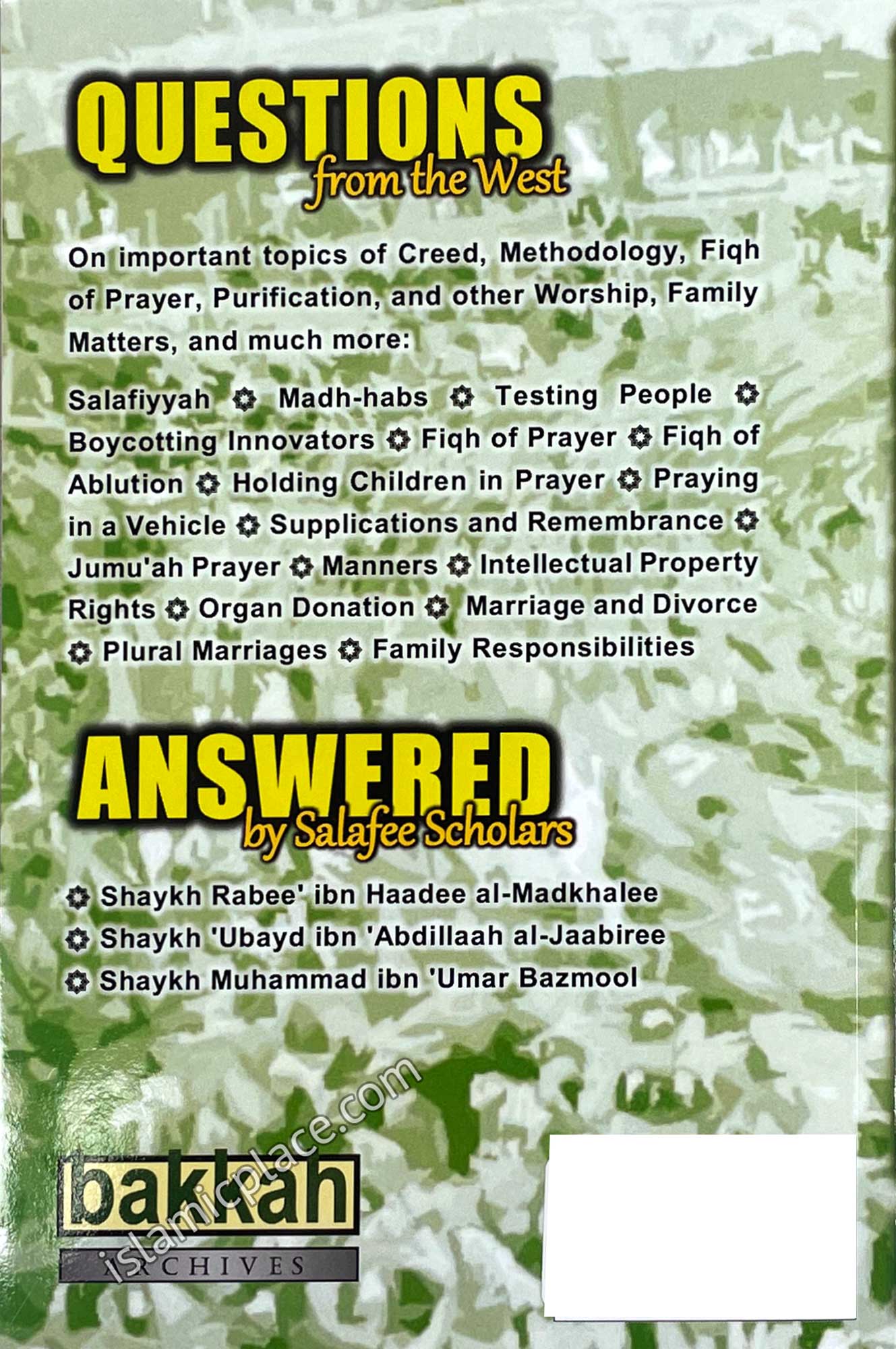 Questions from the West Answered by Salafee Scholars