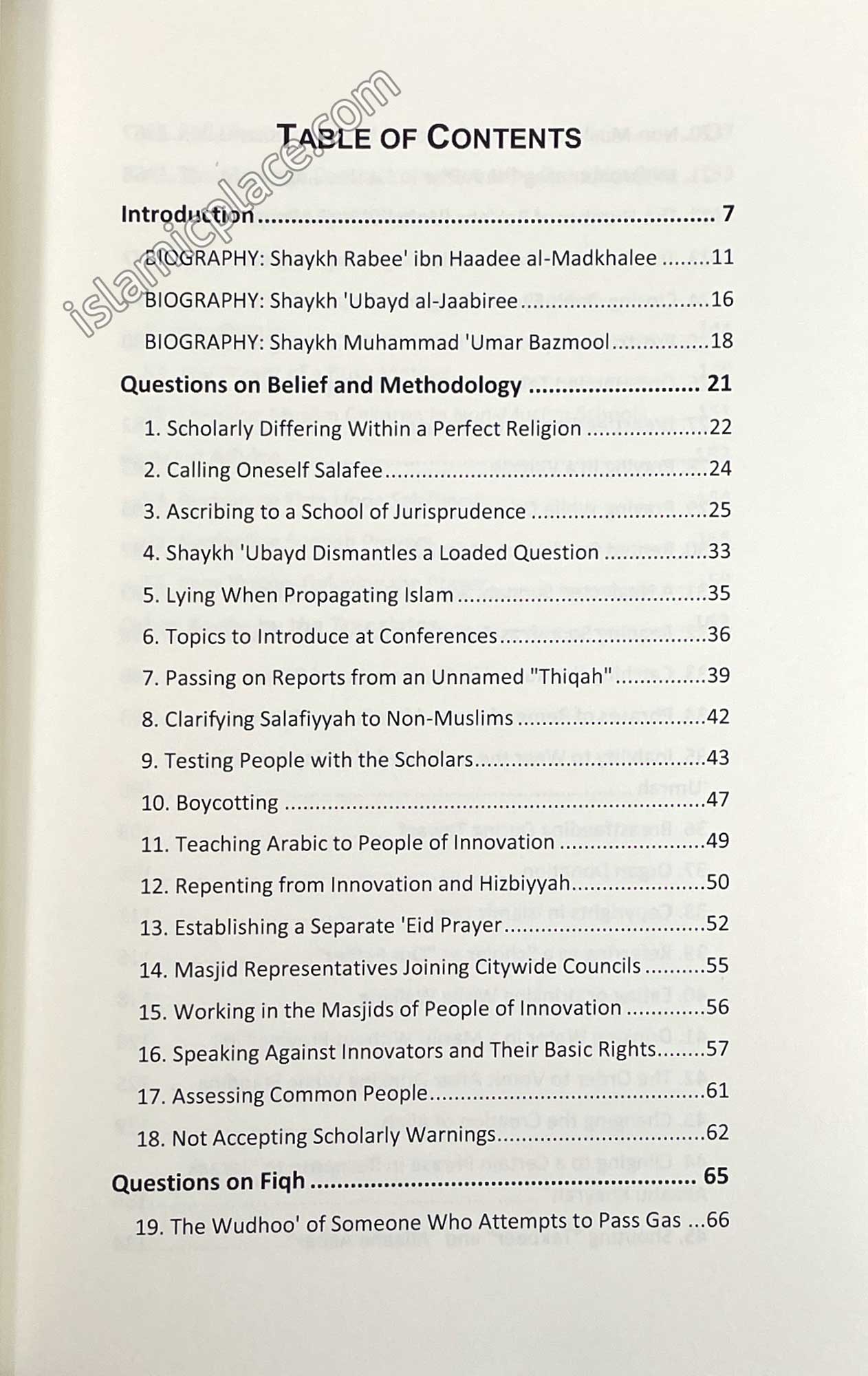 Questions from the West Answered by Salafee Scholars