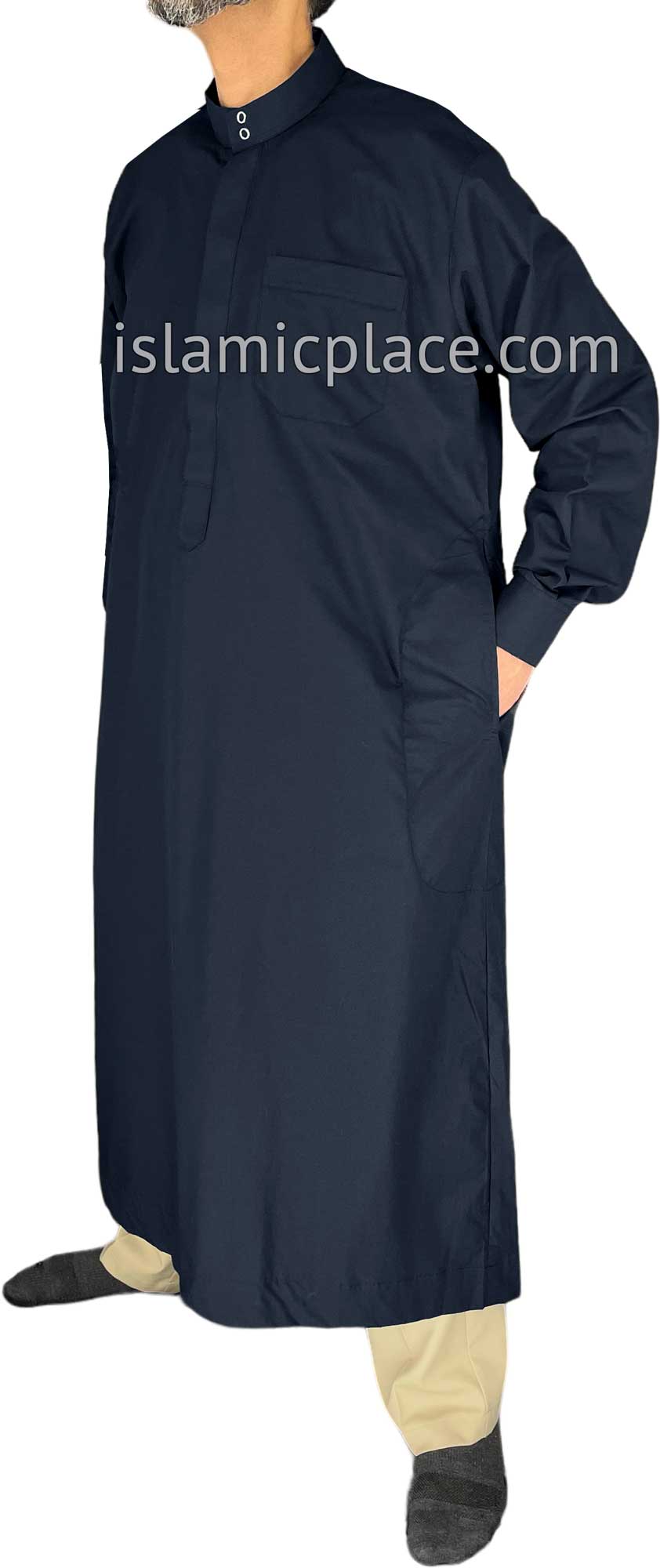 Navy Blue - Men Plain Thob by Say