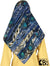Blue and Turquoise Peacock Feathers in the Wind - 45" Square Printed Khimar