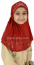 Rust - Luxurious Lycra Hijab Al-Amira with Silver Rhinestones - Girl size (1-piece)