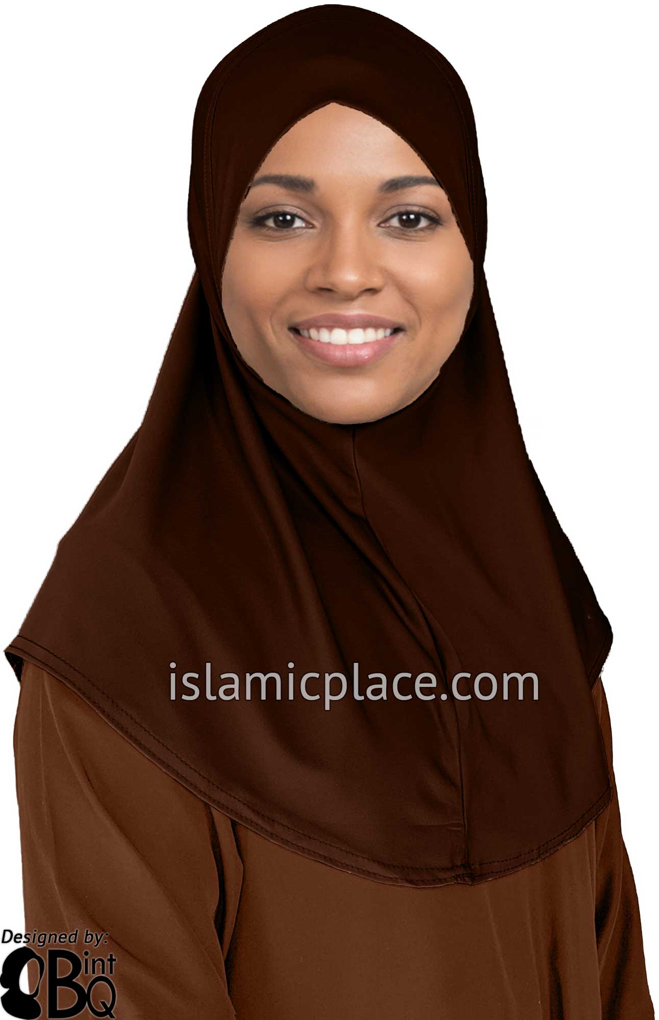 Brown - Luxurious Lycra Hijab Al-Amira - Teen to Adult (Large) 1-piece style