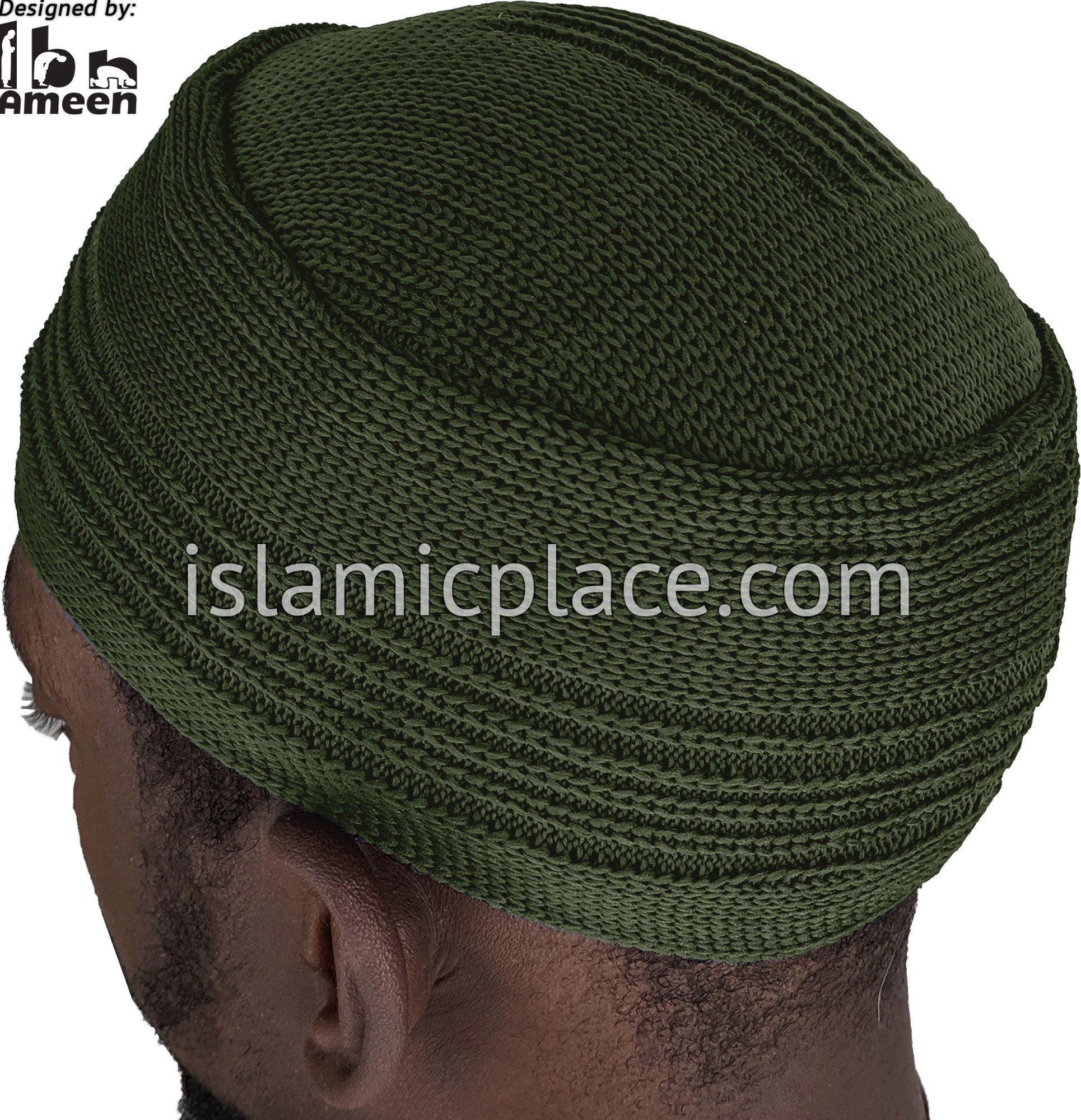 Camo Green - Elastic Knitted Indonesian Solid Kufi (original style)