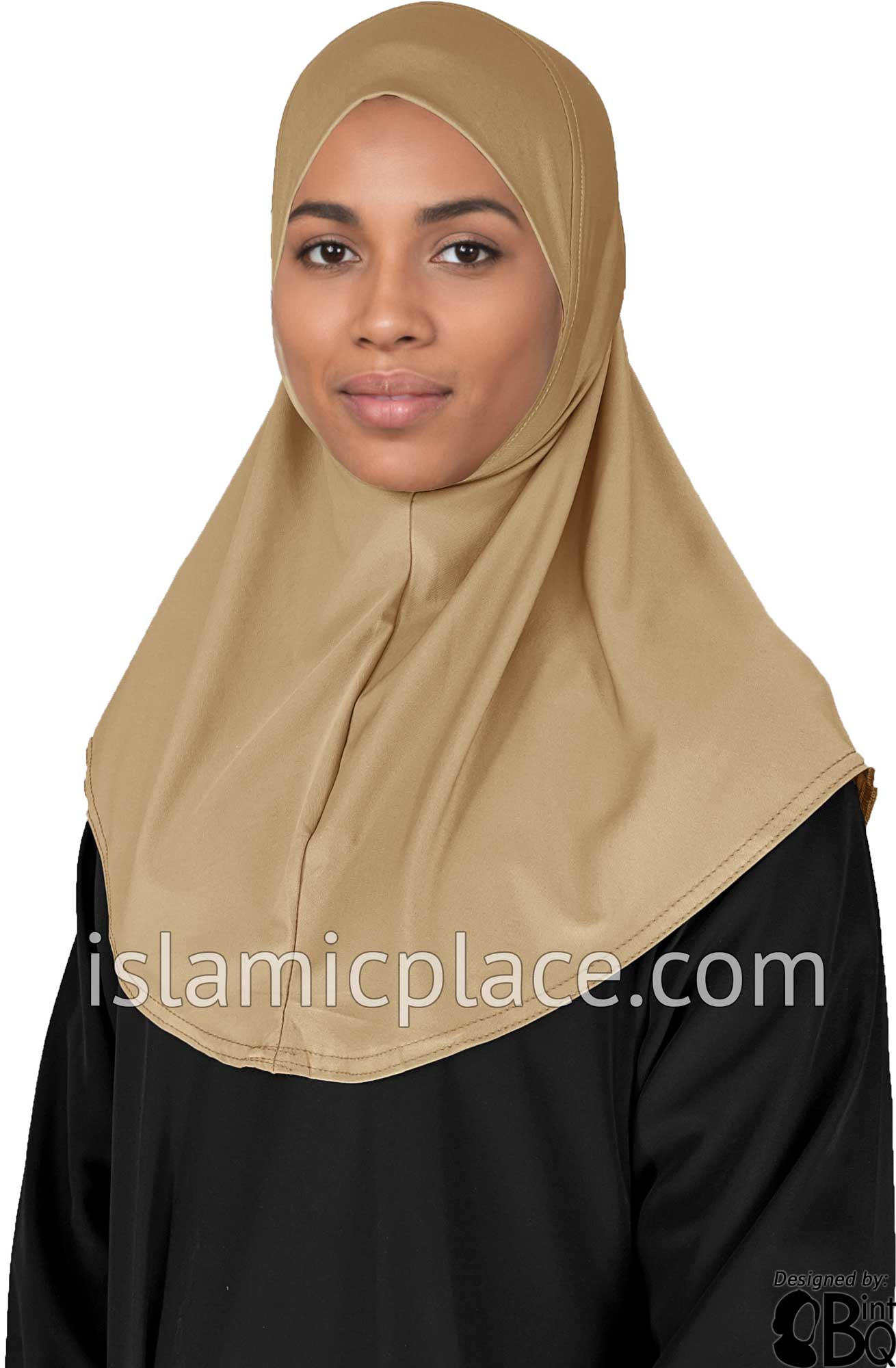 Beige - Luxurious Lycra Hijab Al-Amira - Teen to Adult (Large) 1-piece style