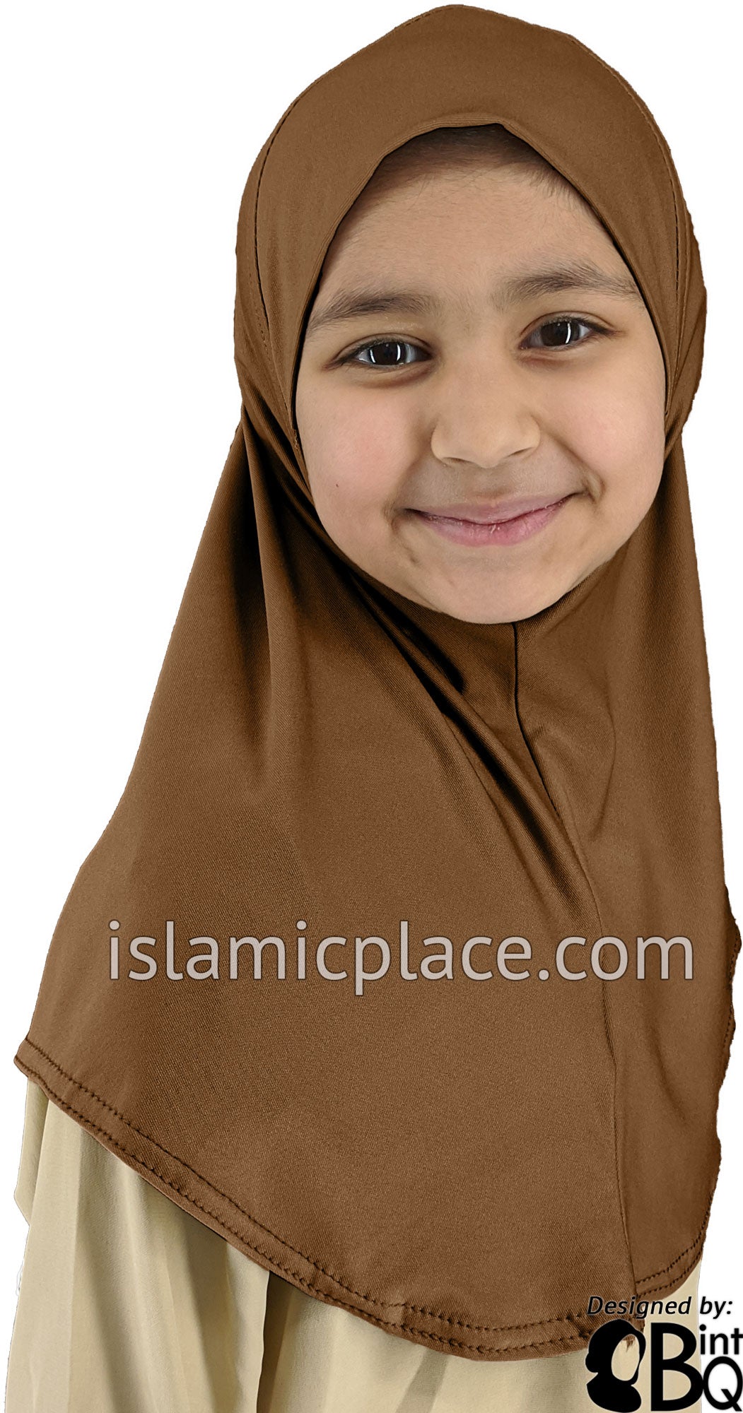 Hazelnut - Luxurious Lycra Hijab Al-Amira - Girl size 1-piece style