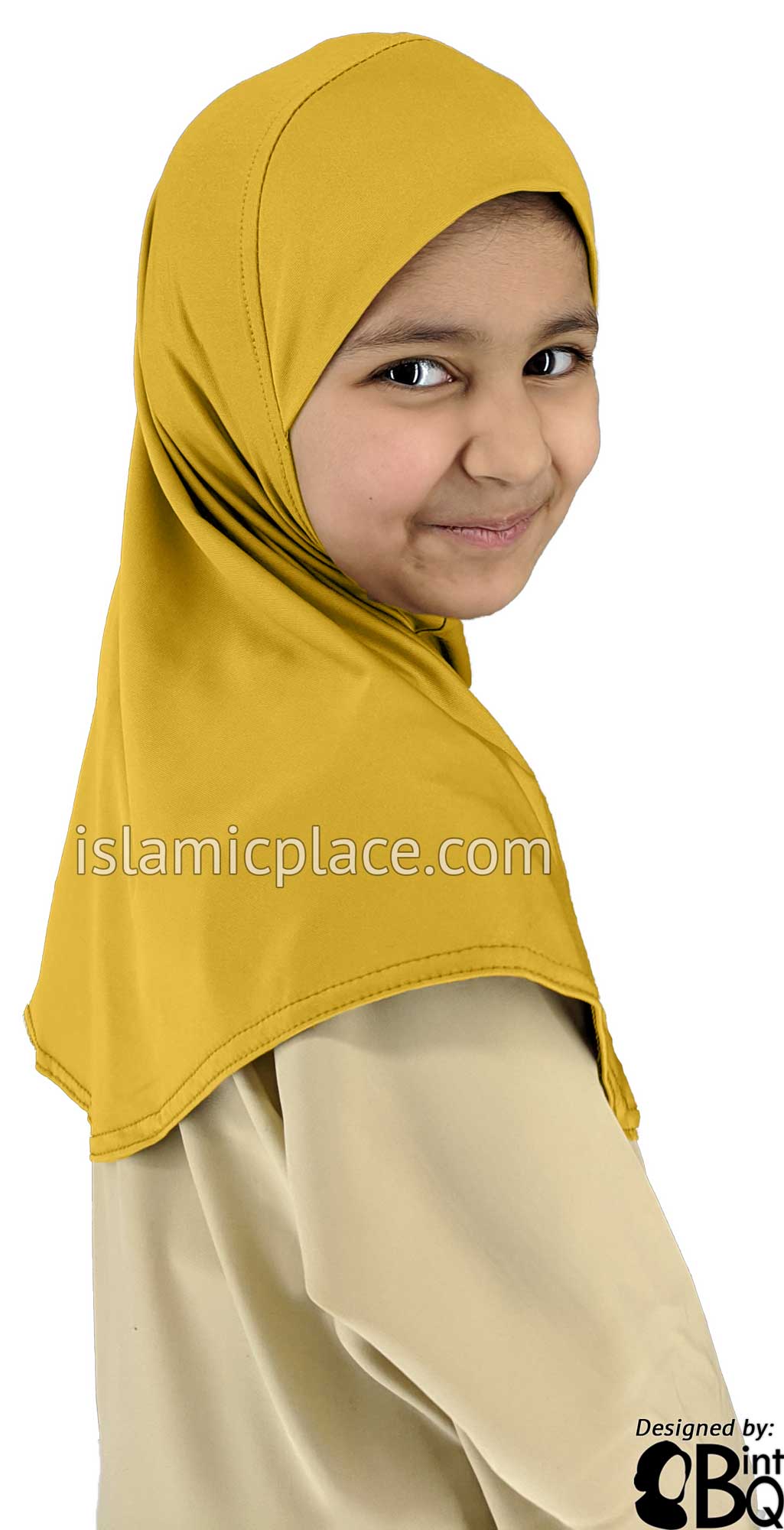 Golden Sand - Luxurious Lycra Hijab Al-Amira - Girl size 1-piece style