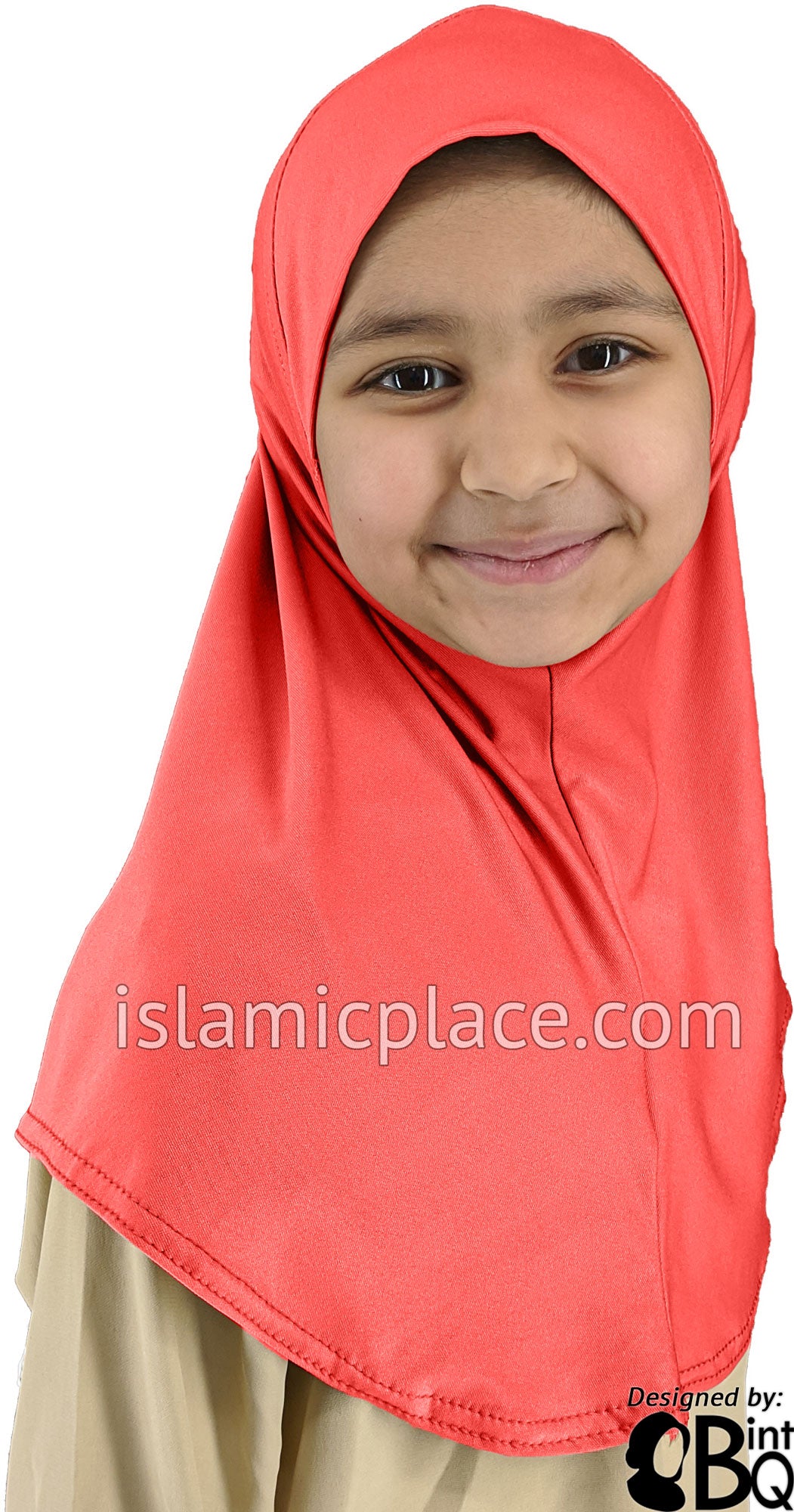 Neon Pink - Luxurious Lycra Hijab Al-Amira - Girl size 1-piece style