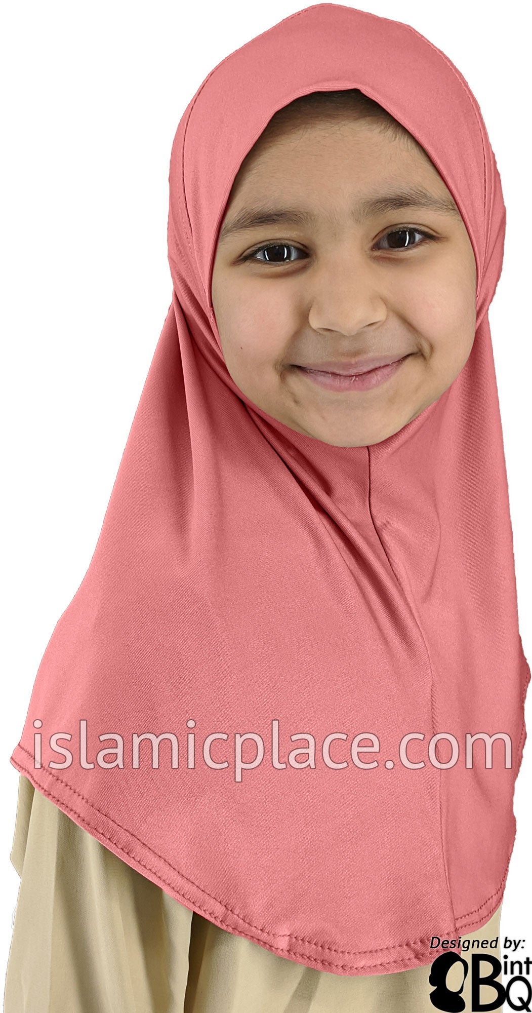 Blushing Pink - Luxurious Lycra Hijab Al-Amira - Girl size 1-piece style