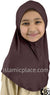 Brown Berry - Luxurious Lycra Hijab Al-Amira - Girl size 1-piece style