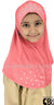 Blushing Pink - Luxurious Lycra Hijab Al-Amira with Silver Rhinestones - Girl size (1-piece)