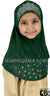 Hunter Green - Luxurious Lycra Hijab Al-Amira with Silver Rhinestones - Girl size (1-piece)