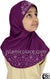 Mulberry - Luxurious Lycra Hijab Al-Amira with Silver Rhinestones - Girl size (1-piece)