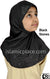 Black-Black - Luxurious Lycra Hijab Al-Amira with Black Rhinestones - Girl size (1-piece)