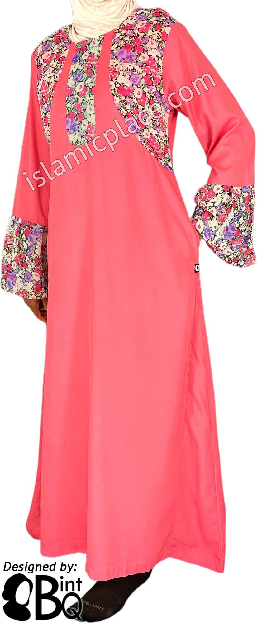 Coral - Zanoobia Stylish Abaya with Print Accenting by BintQ - S14