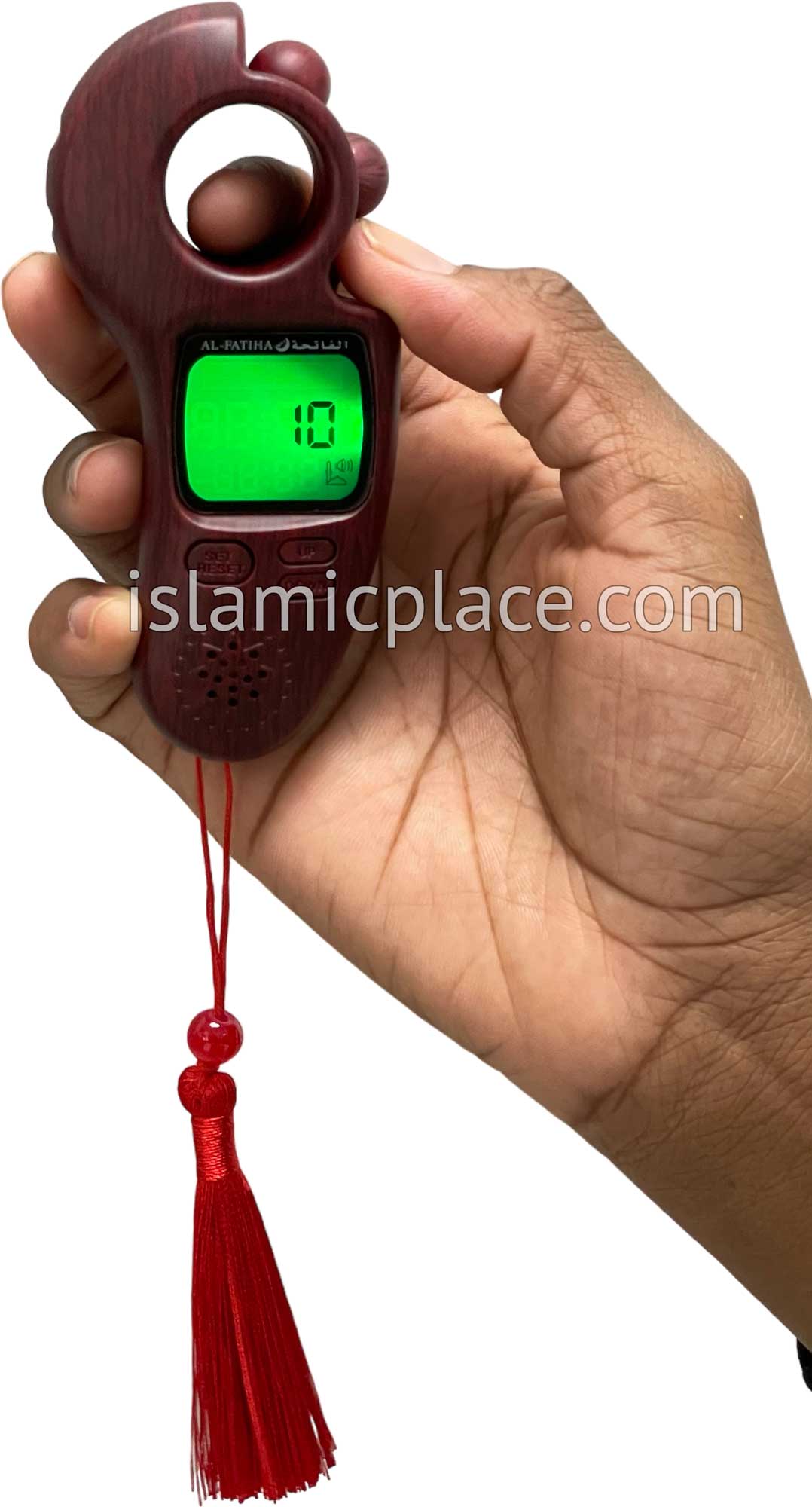 Red Wood Grain - Electronic Tasbih with Azan and Prayer Times Reminder