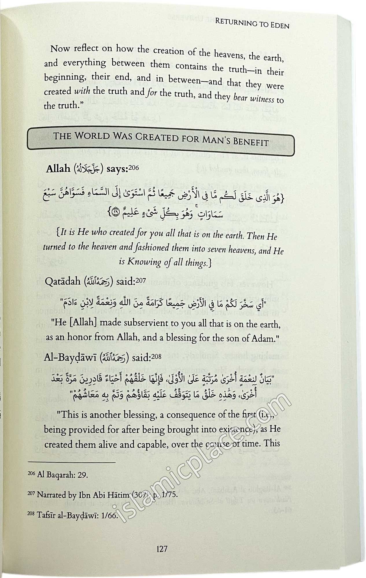 Returning to Eden Lessons from the Creation, Fall and Redemption of Adam - Stories of the Prophets: Volume 1