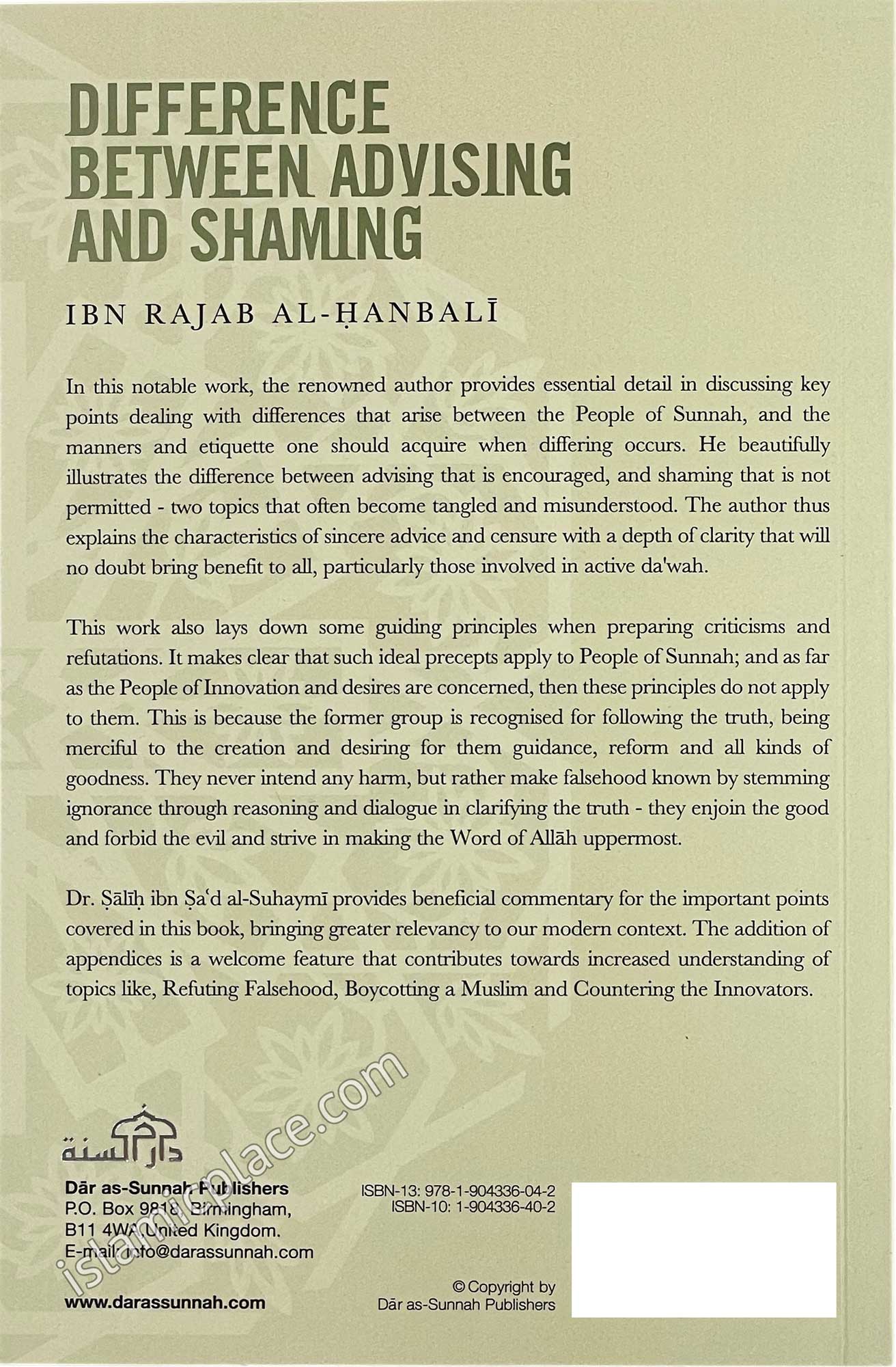 Difference Between Advising and Shaming