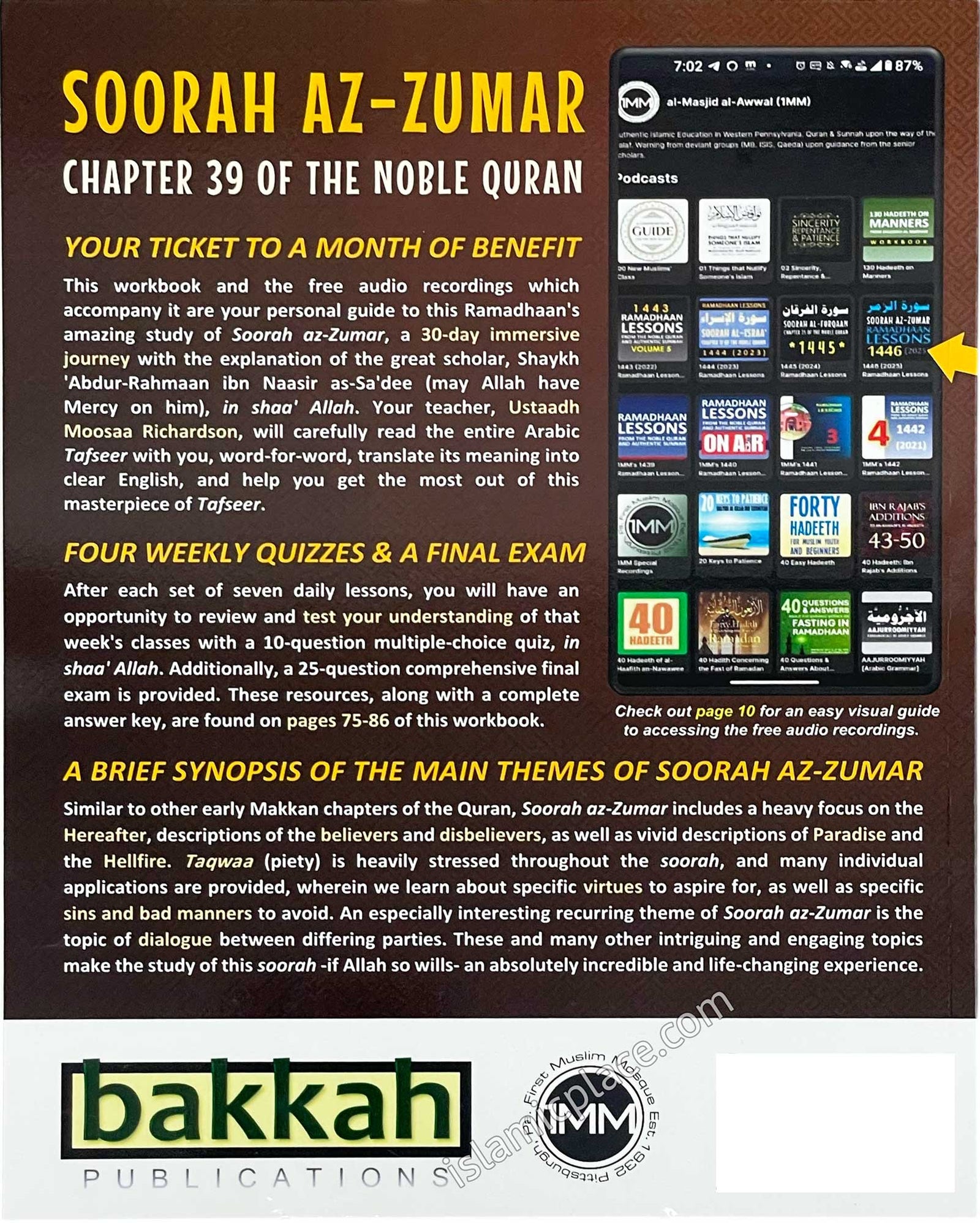 Soorah Az-Zumar Chapter 39 of The Noble Quran - Resources for your 30-day study of the Commentary of Al-Imam As-Sa'dee