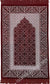 Burgundy Prayer Rug with Detailed Mihrab