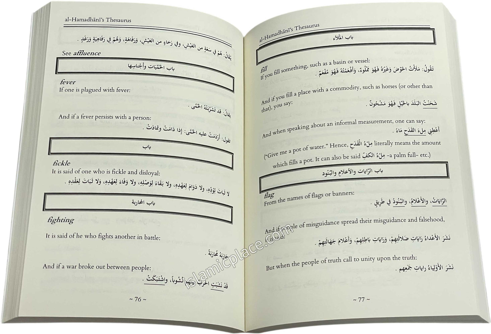 Al-Hamadhani's Thesaurus: Selected Arabic Words and Usage