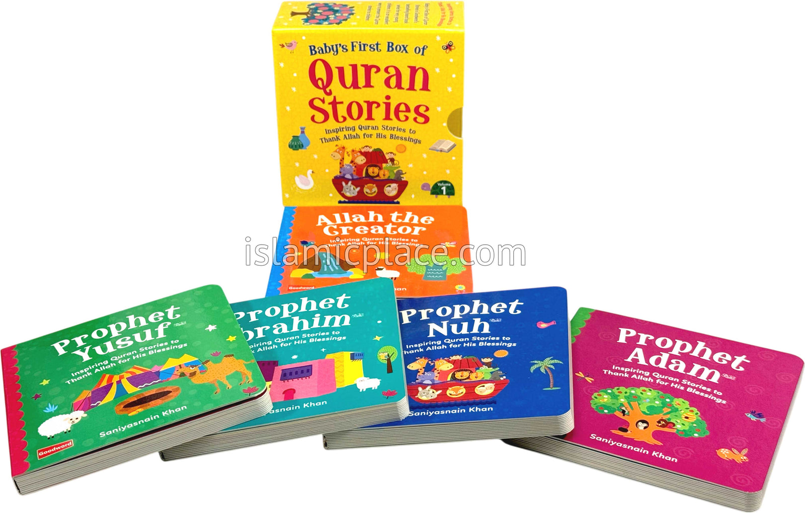 Baby's First Box of Quran Stories - vol 1 - set of 5 board books - Inspiring Quran Stories to Thank Allah for His Blessings