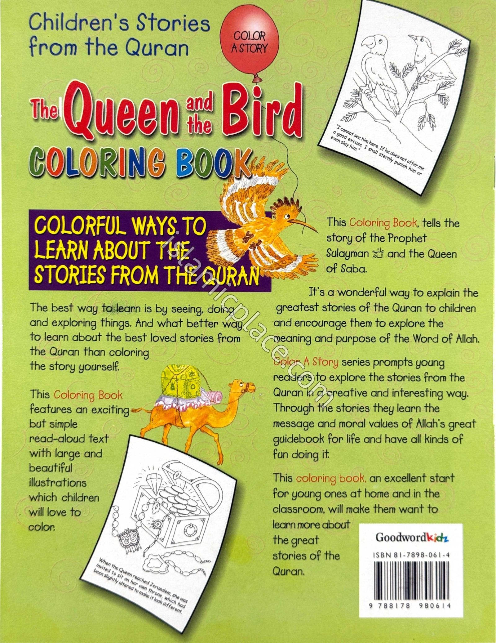 The Queen and the Bird (Coloring Book) Children's Stories from the Quran