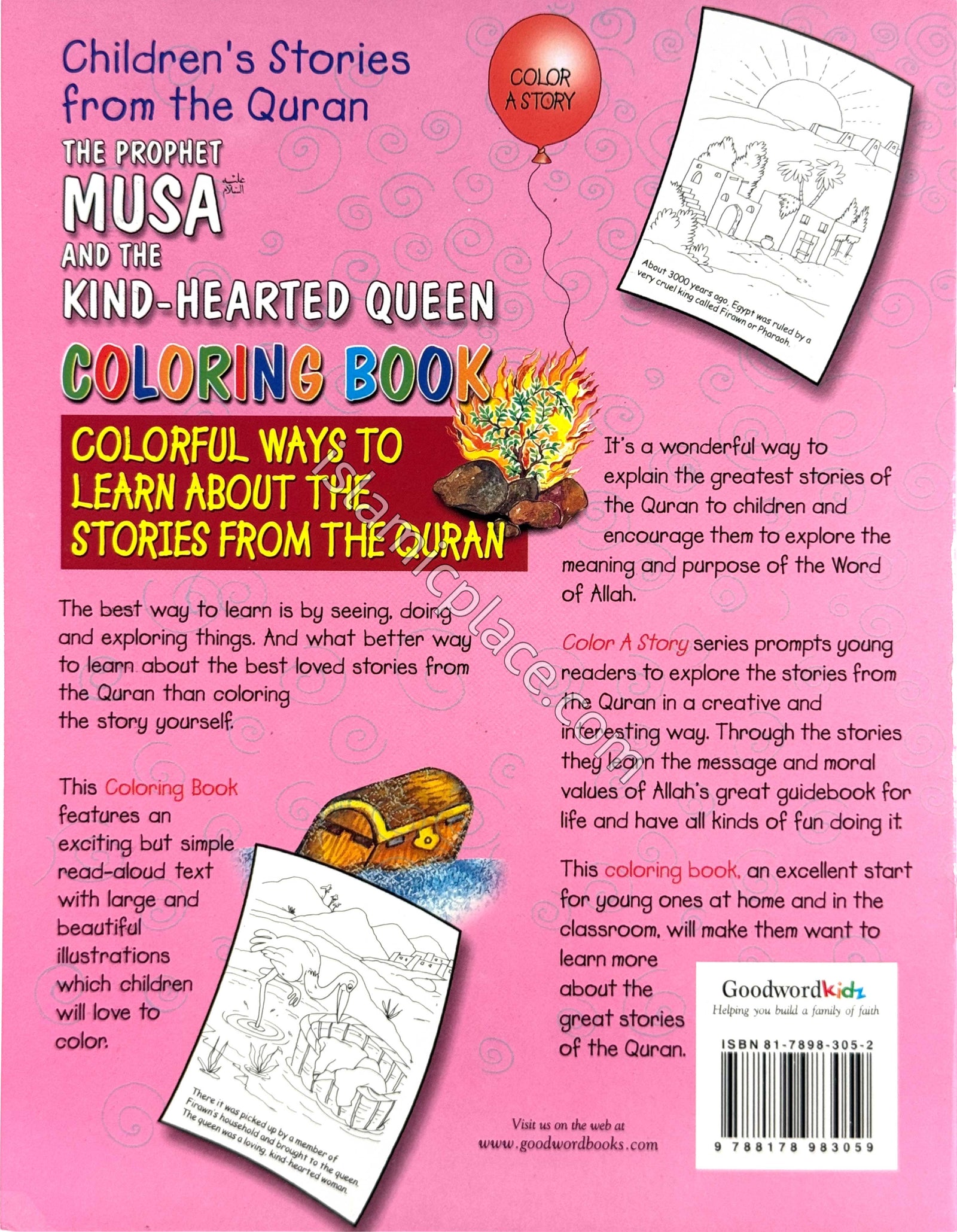 The Prophet Musa and The Kind-Hearted Queen (Coloring Book) Children's Stories from the Quran