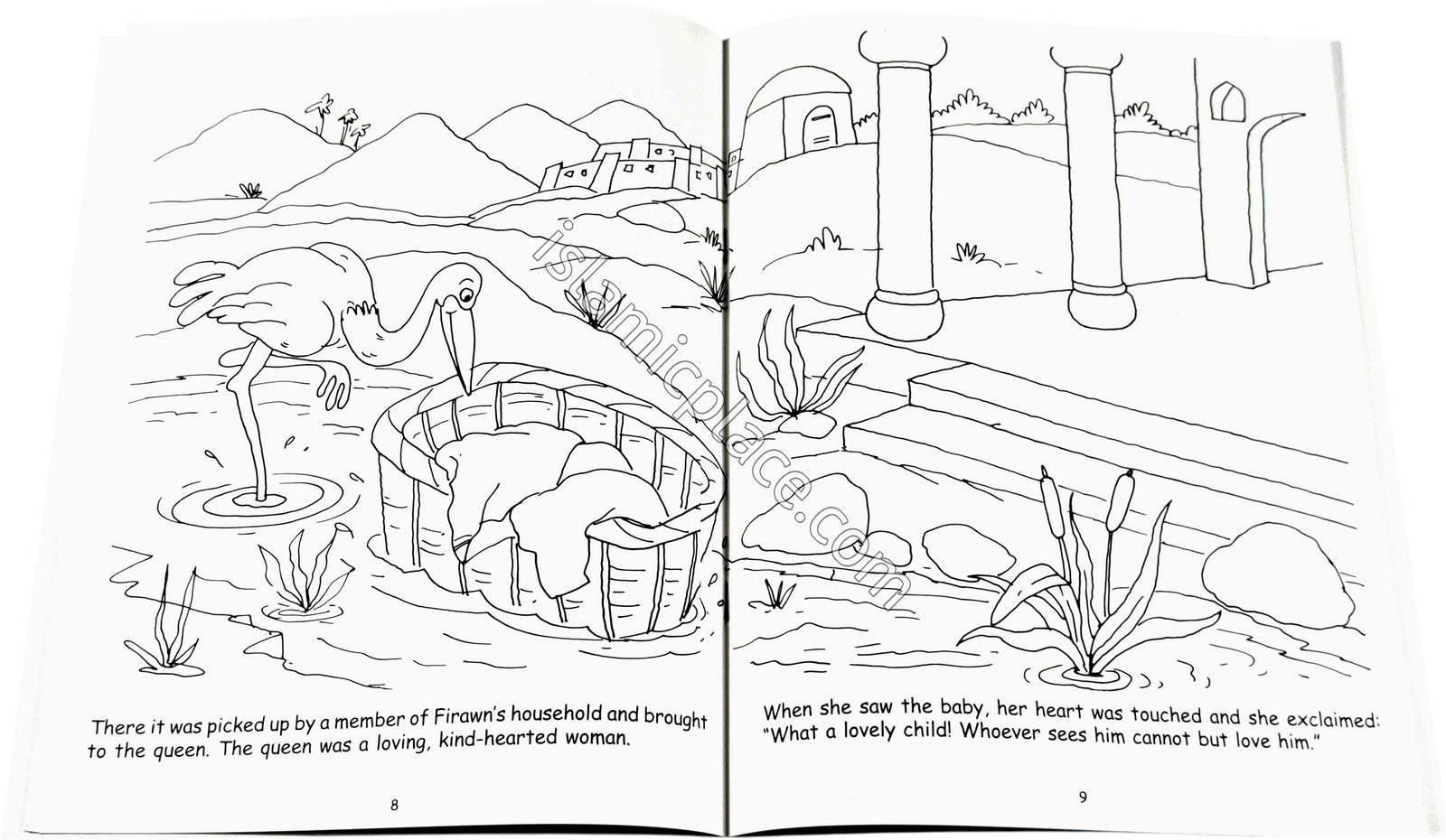 The Prophet Musa and The Kind-Hearted Queen (Coloring Book) Children's Stories from the Quran
