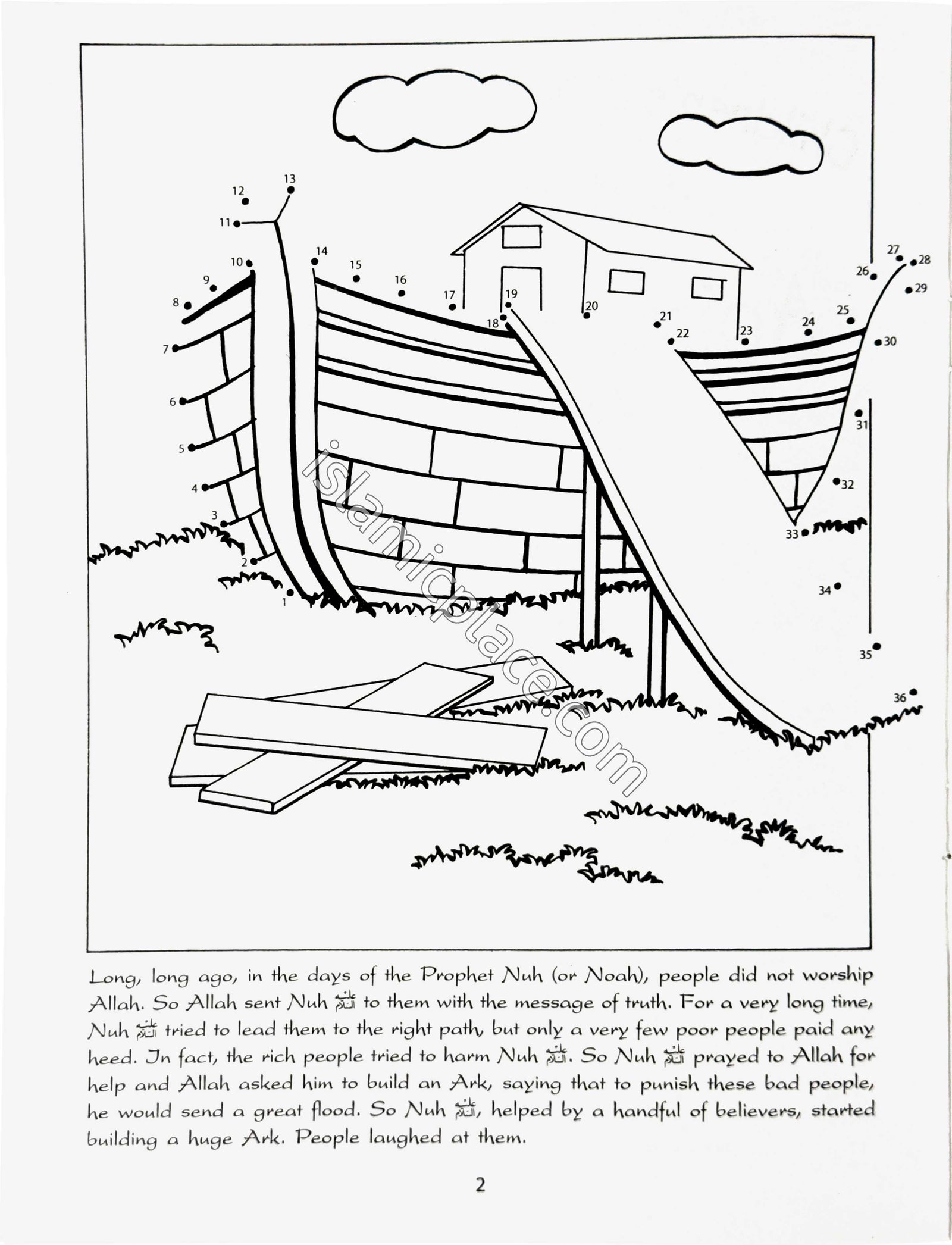 Animals Entered the Ark - Dot-to-Dot-Fun - Fun to color and do