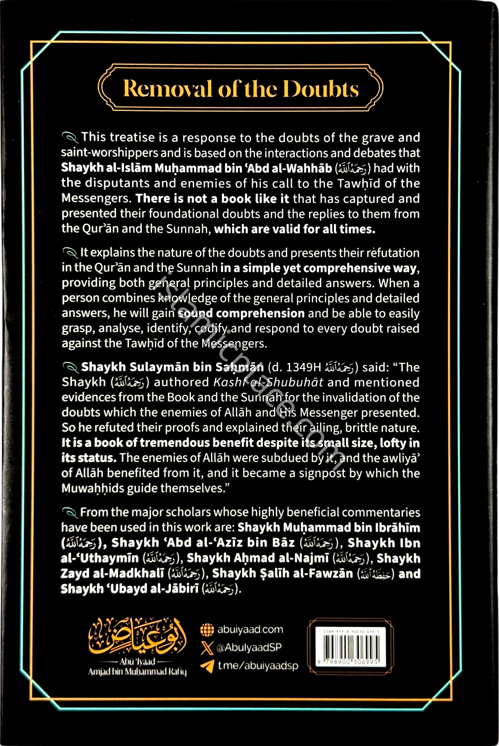 Text, Translation and Commentary of Removal of the Doubts - Notes by Abu 'Iyaad