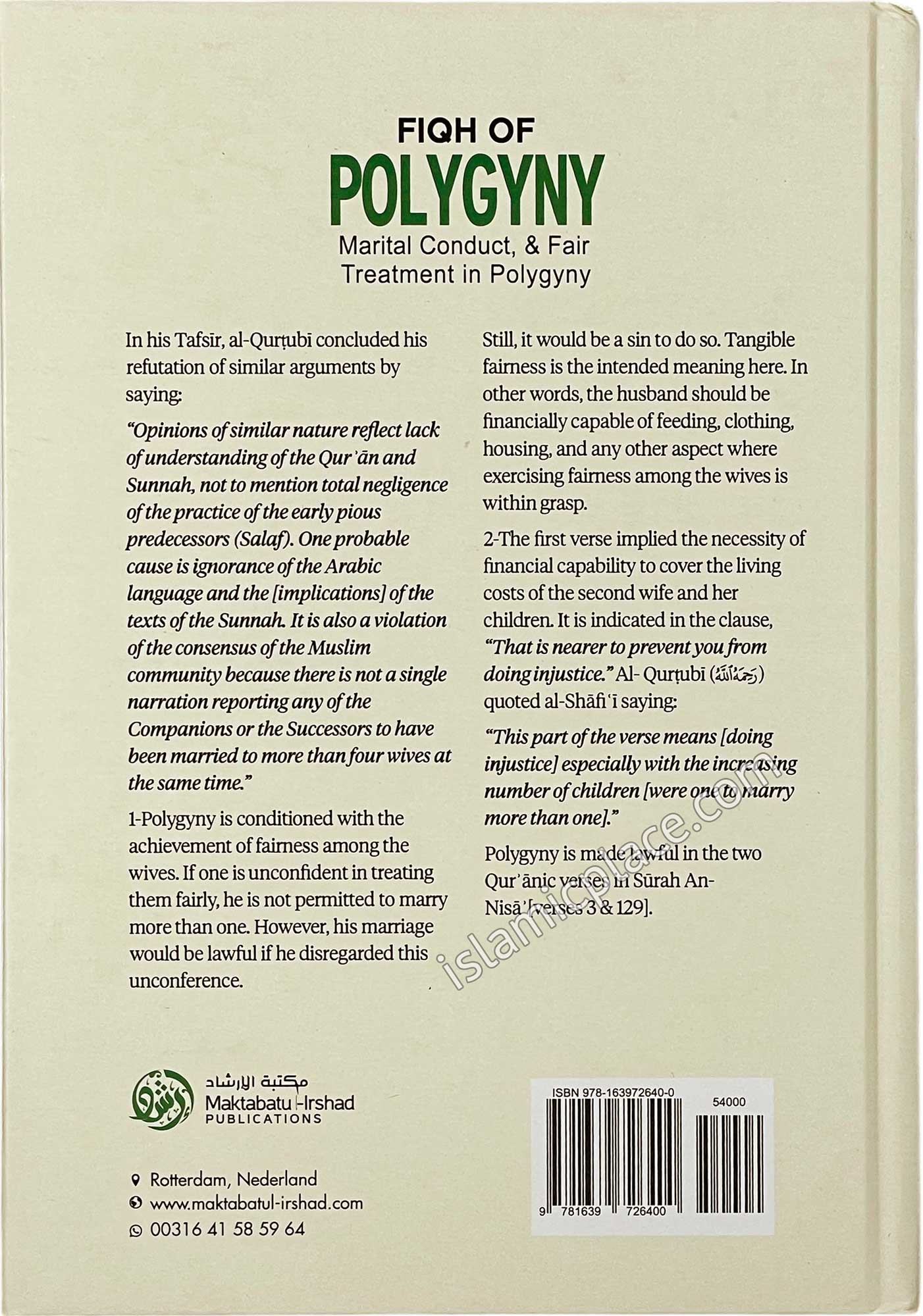 Fiqh of Polygyny - Marital Conduct, & Fair Treatment in Polygyny - Collection of Treatises & Fatawa on