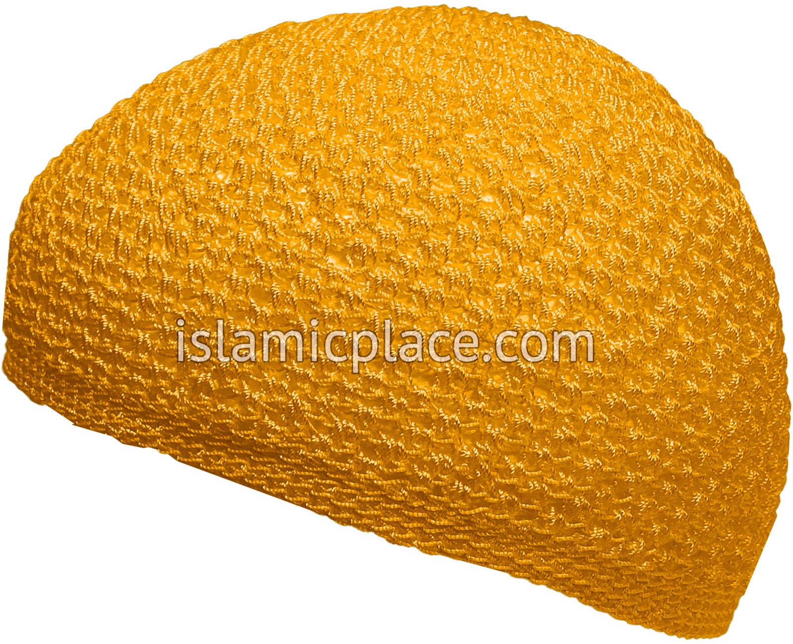 Gold - Nylon Knitted Solid Kufi
