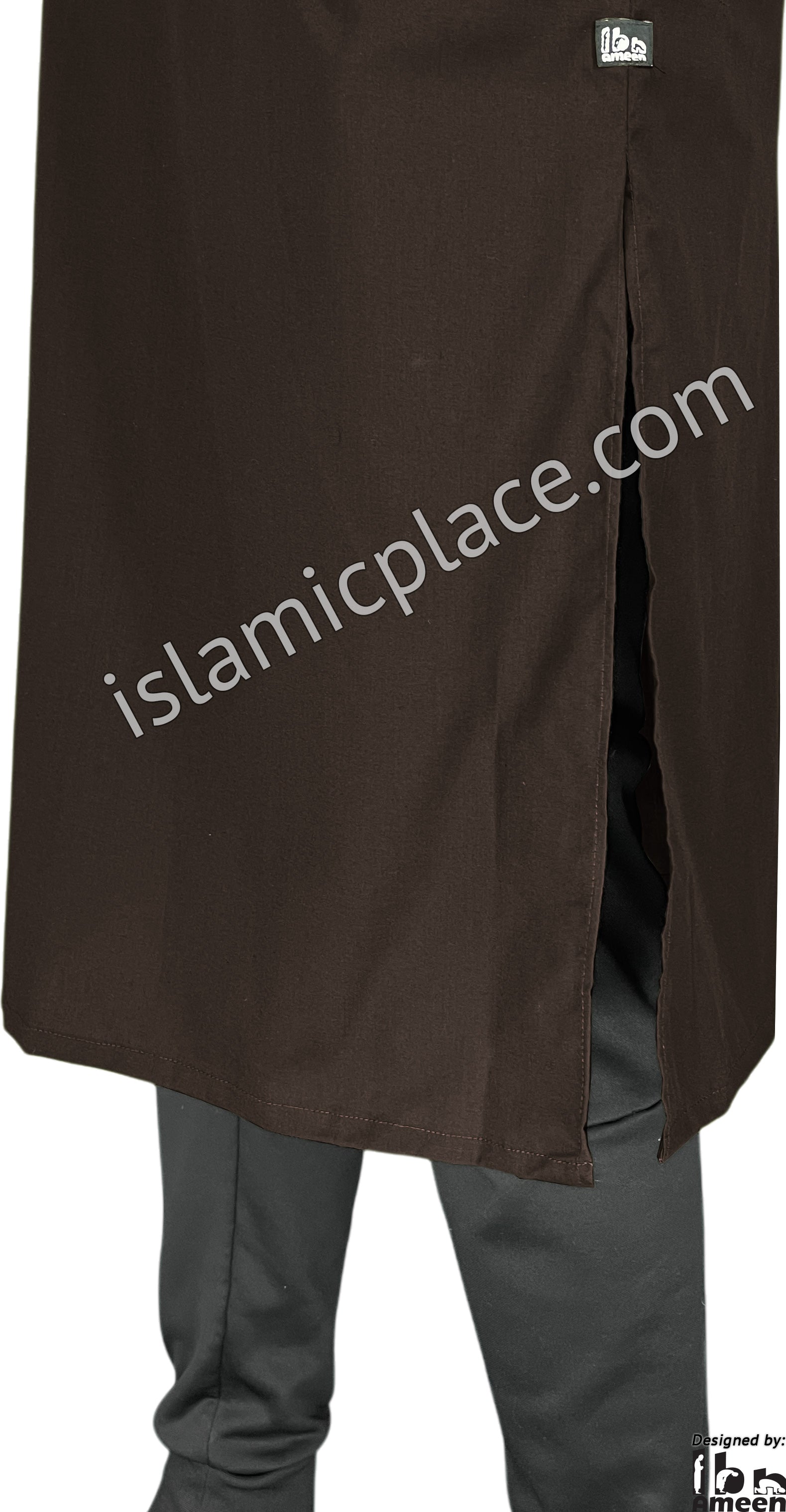 Brown - Men Saudi Ad-Daffah Plain Kameez by Ibn Ameen