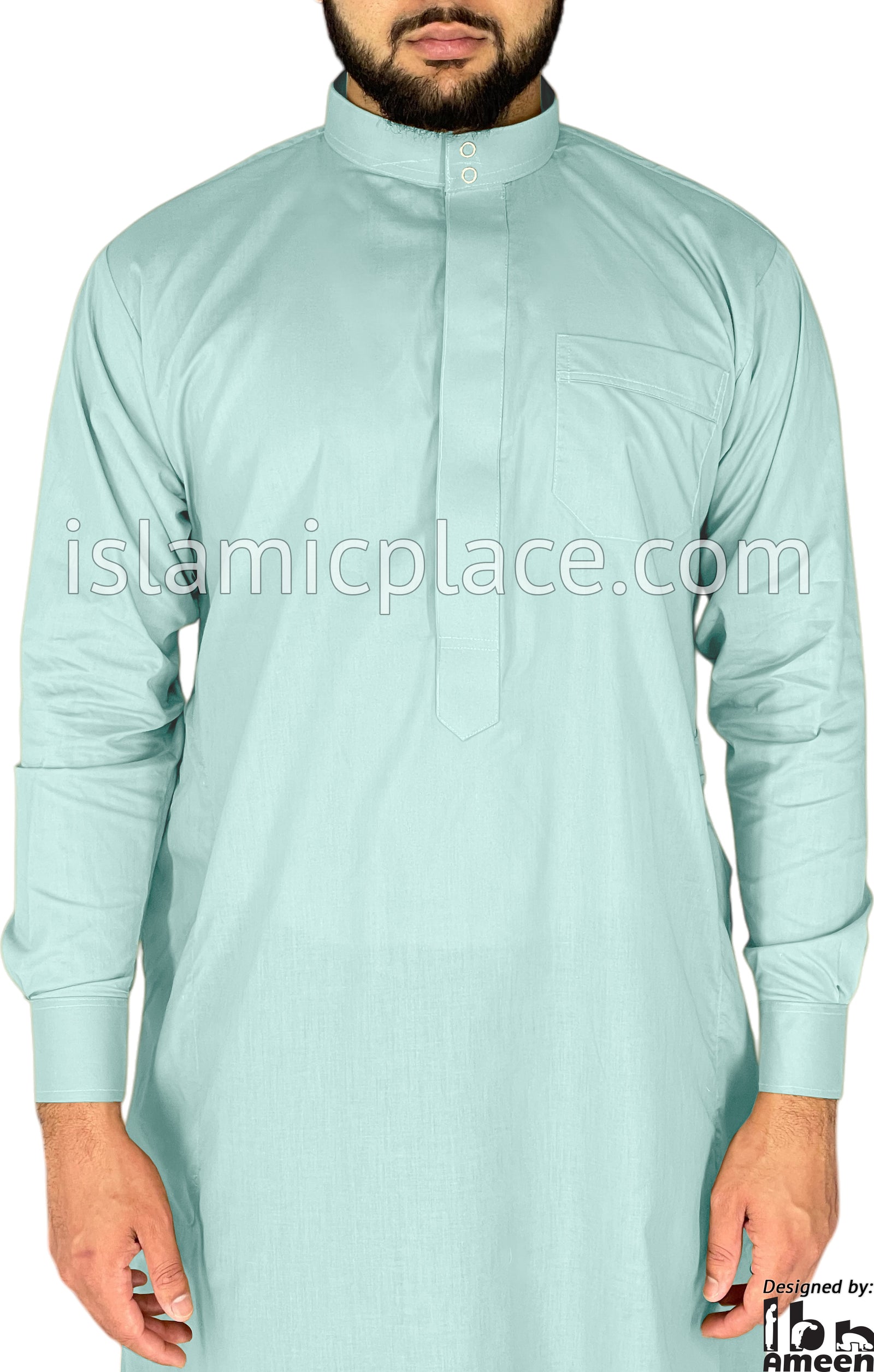 Sky Blue - Men Saudi Ad-Daffah LT Thob by Ibn Ameen - IA3