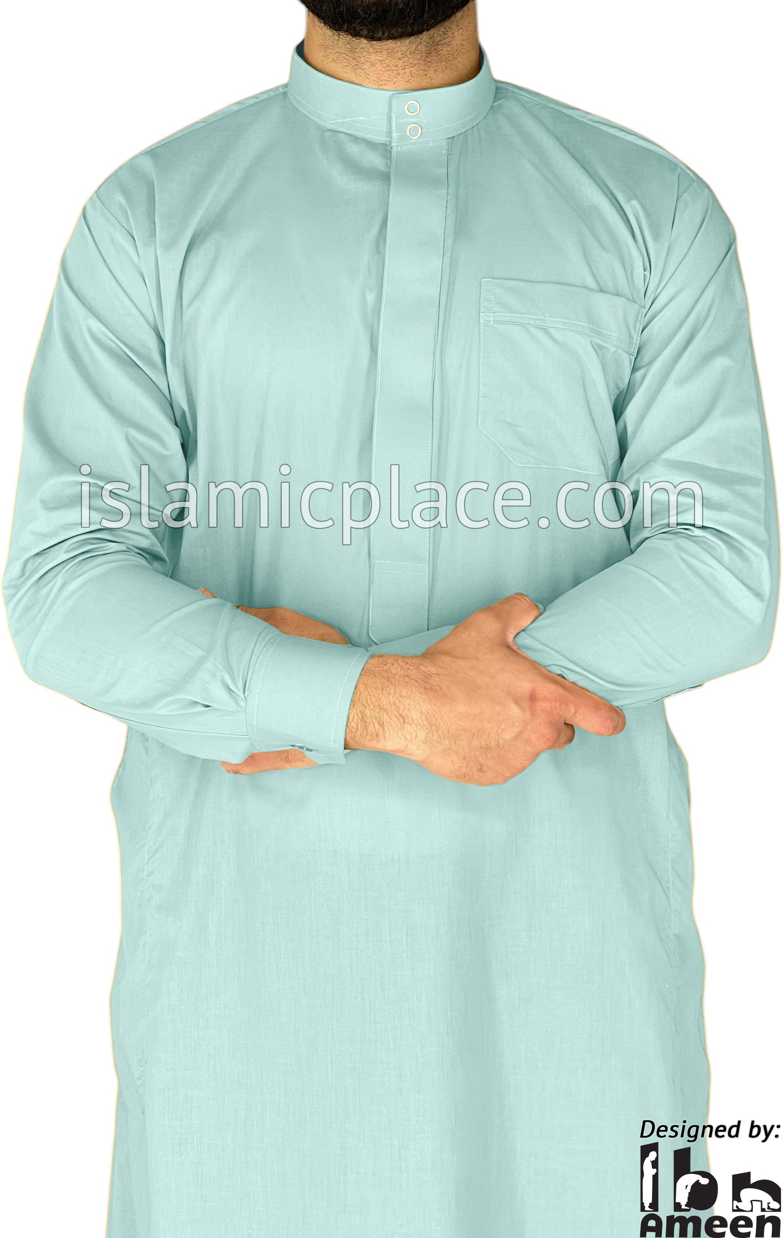 Sky Blue - Men Saudi Ad-Daffah LT Thob by Ibn Ameen - IA3
