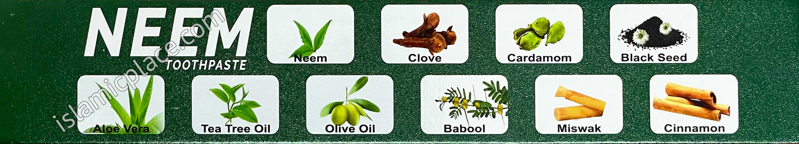 Neem Toothpaste - 10 in 1 (Neem, Clove, Cardamom, Black Seed, Aloe Vera, Tea Tree Oil, Olive Oil, Babool, Miswak, Cinnamon) 6.5 oz - Ninon