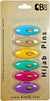 Soft Pastel Multi-colored - Classic Khimar-Hijab Pin Pack with Oval (Pack of 6 Pins)