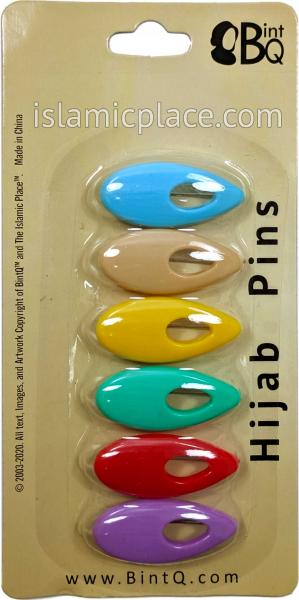 Soft Pastel Multi-colored Droplet Khimar Hijab Pin Pack (Pack of 6 Pins)