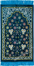 Teal Blue Prayer Rug with Floral Paradise Mihrab