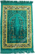 Turquoise, Tan and Gold Prayer Rug With Garden Mihrab (Big & Tall size)
