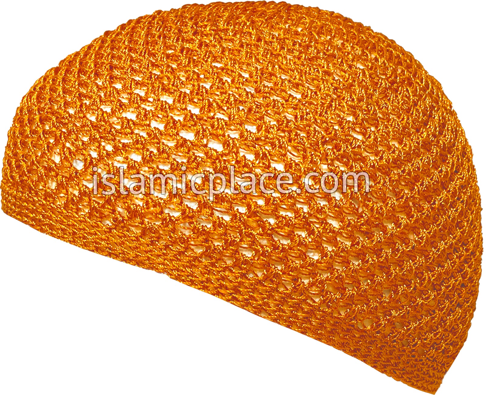 Gold - Nylon Knitted Solid Kufi