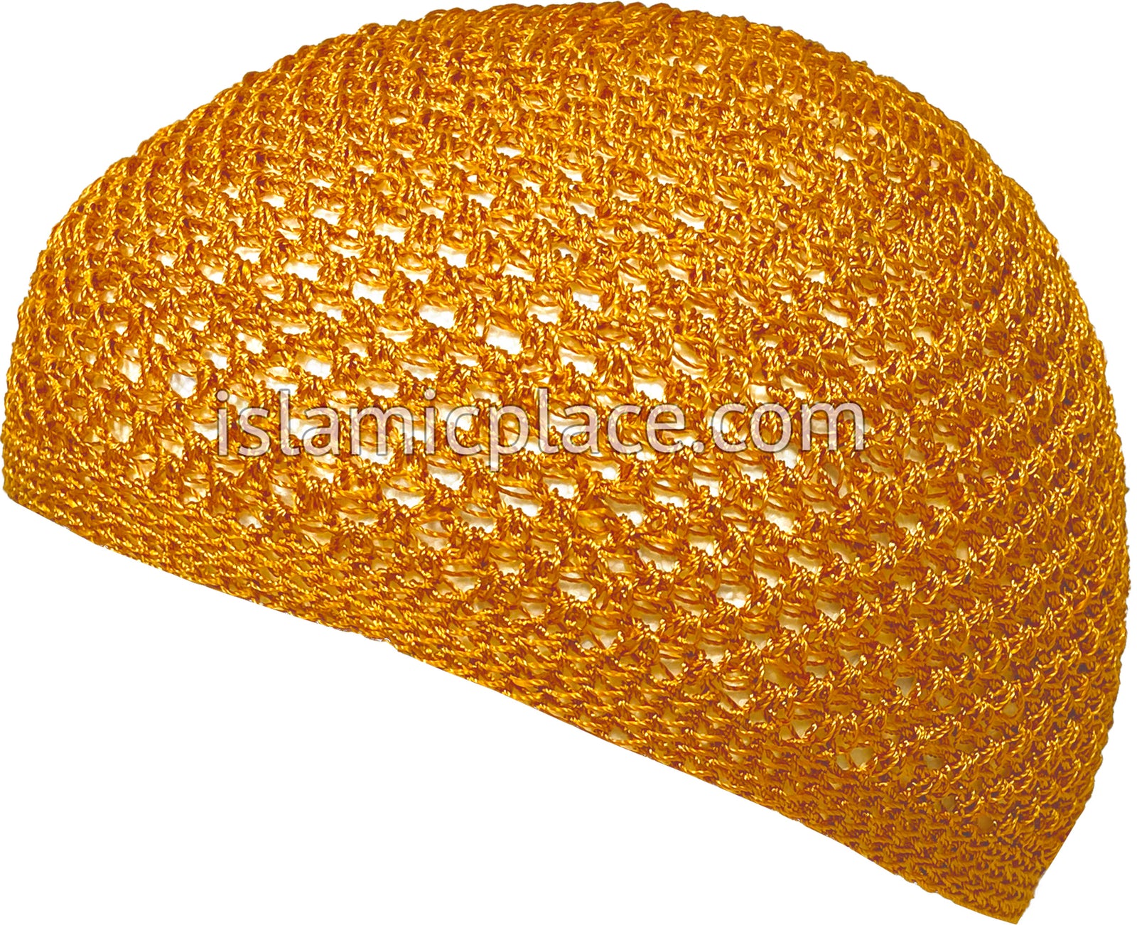Gold - Nylon Knitted Solid Kufi