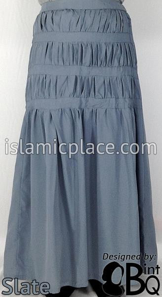 Slate - Ruqayyah Ruched Skirt by BintQ - BQ119