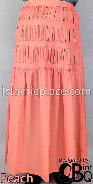 Peach - Ruqayyah Ruched Skirt by BintQ - BQ119