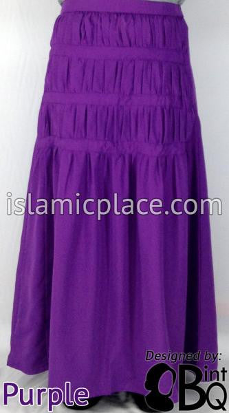Purple - Ruqayyah Ruched Skirt by BintQ - BQ119