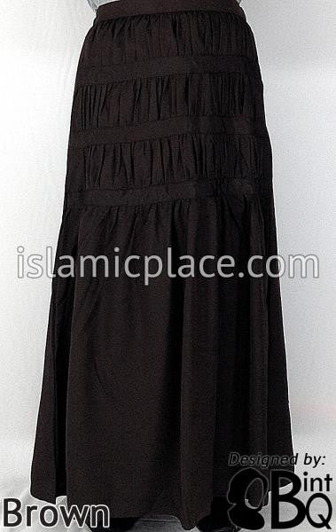 Brown - Ruqayyah Ruched Skirt by BintQ - BQ119