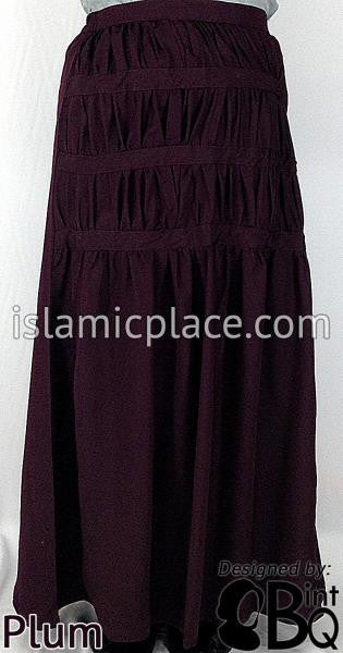 Plum - Ruqayyah Ruched Skirt by BintQ - BQ119