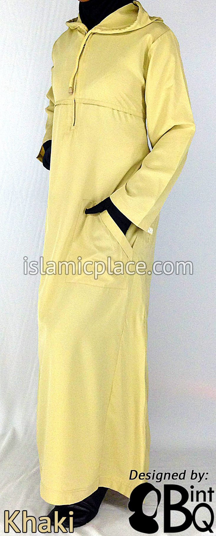 Khaki - Sakina Sporty Hooded Abaya by BintQ - BQ193